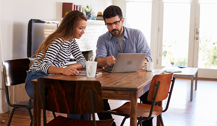 couple sitting at table